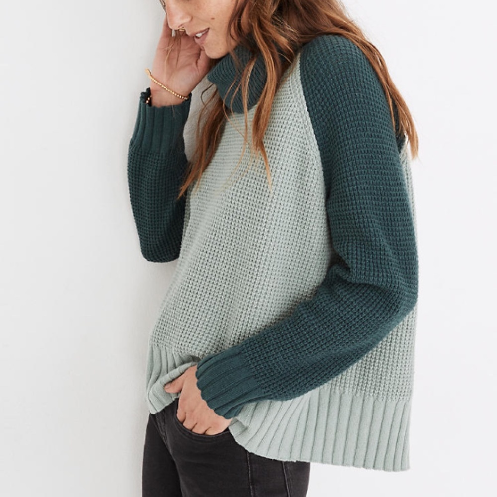 Madewell Colorblock Eastbrook Turtleneck CrossBack
